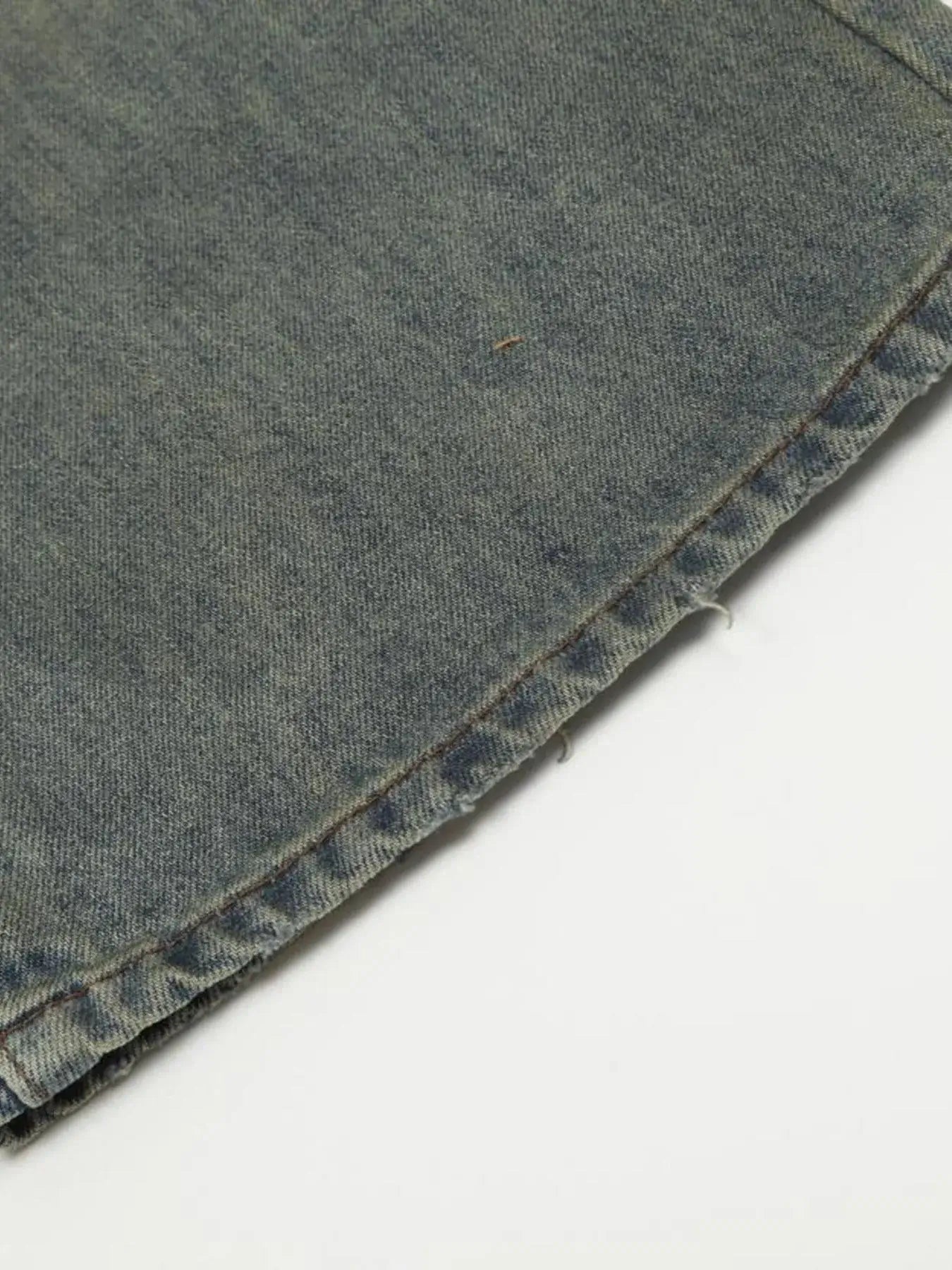 Men's Distressed Slim Bootcut Washed Jeans