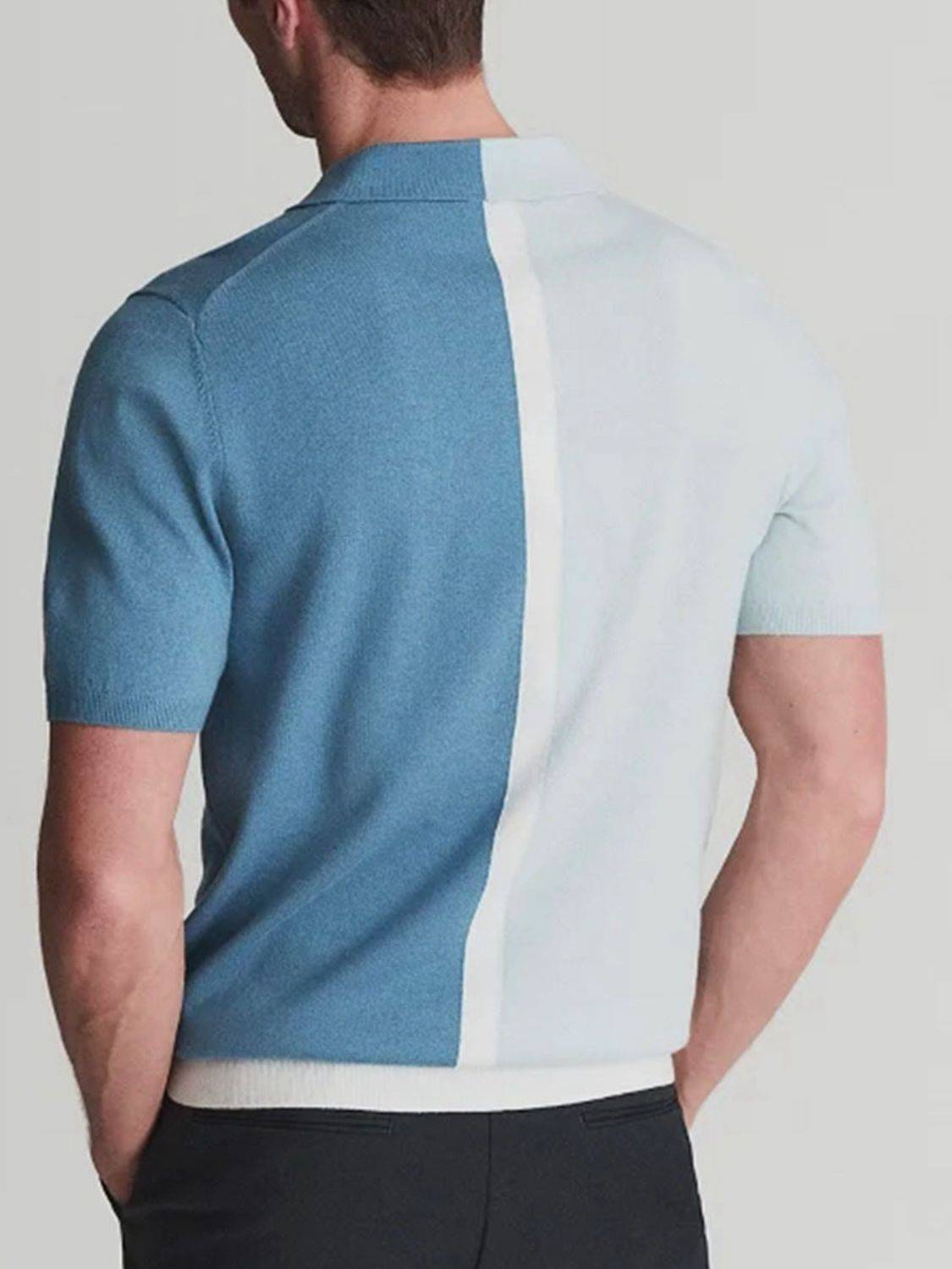 Men's Plus Size Two-Tone Short Sleeve Polo - Clothes For Her Online Store