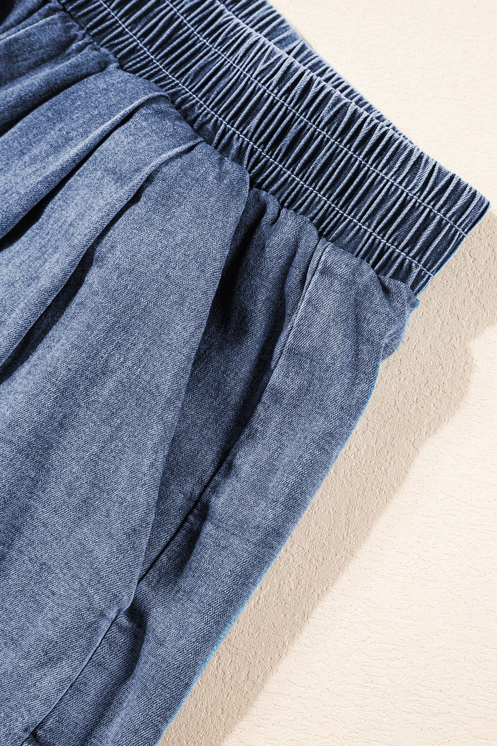 Round Neck Short Sleeve Top and Shorts Denim Set - Clothes For Her Online Store