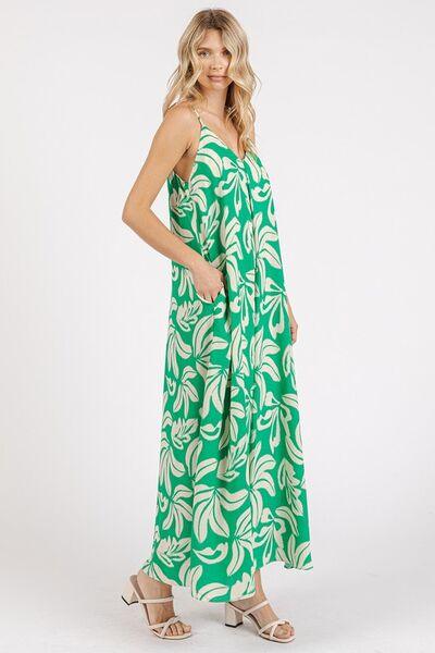 Mittoshop Printed V-Neck Maxi Cami Dress with Pockets - Clothes For Her Online Store