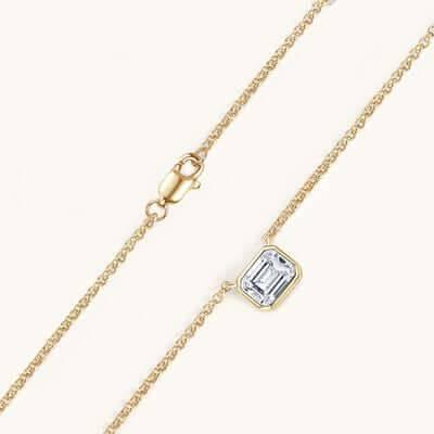 1 Carat Moissanite 925 Sterling Silver Pendant Necklace - Clothes For Her Online Store