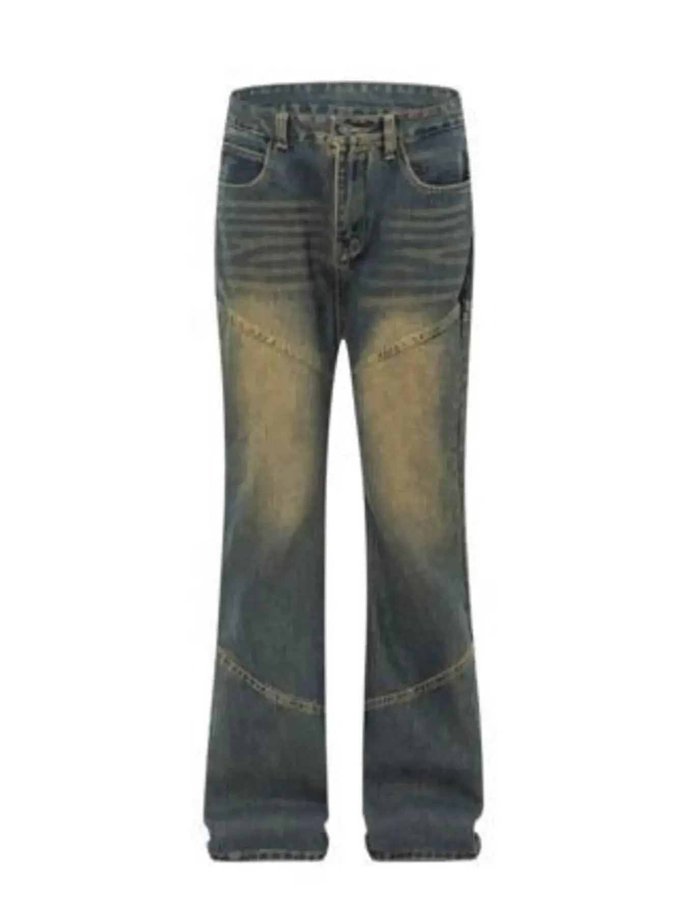 Men's Full Size Vintage Wash Bootcut Denim Jeans Plus Size