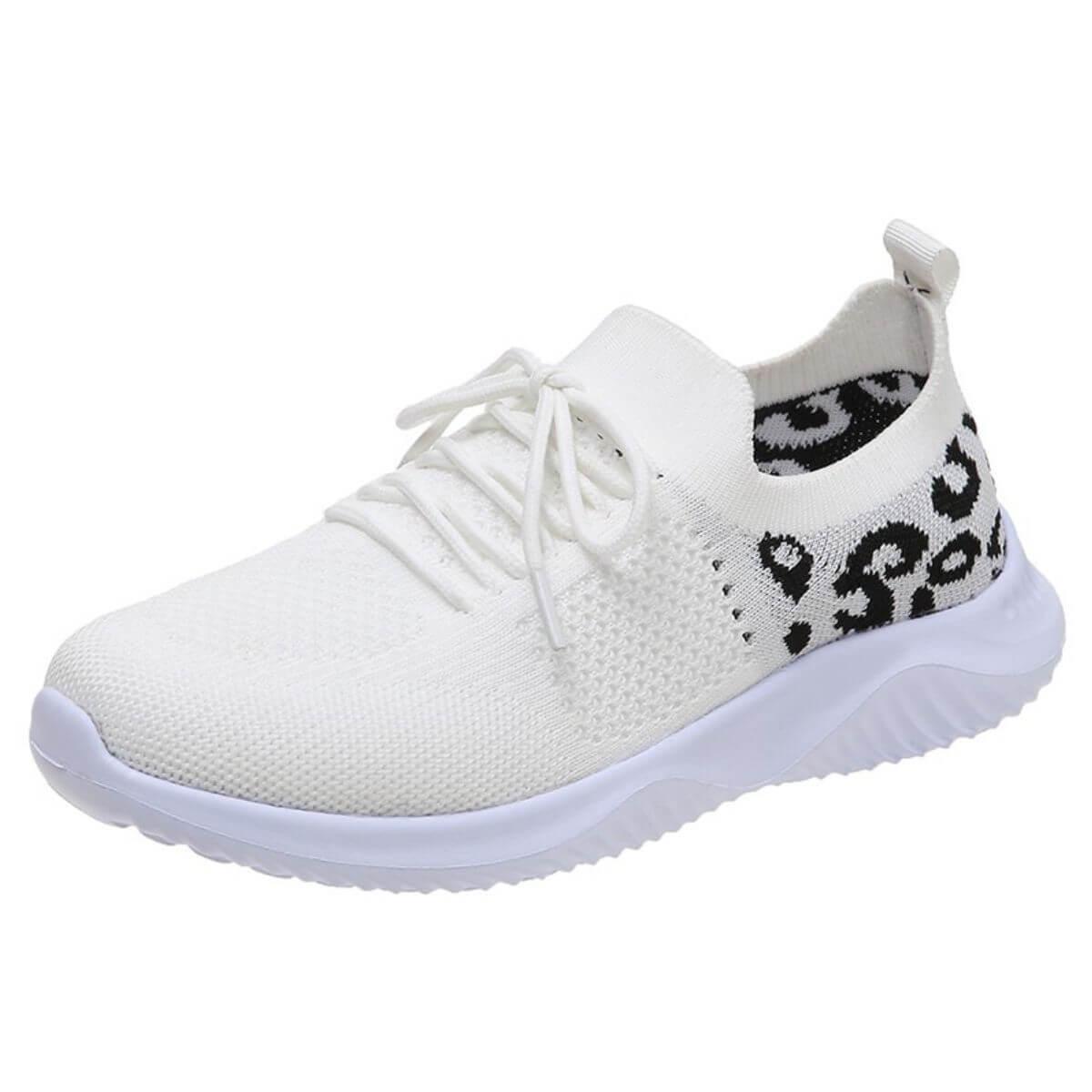 Leopard Breathable Mesh Lace Up Athletic - Clothes For Her Online Store