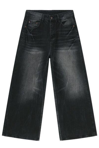 Wide Leg Men's Jeans with Pockets