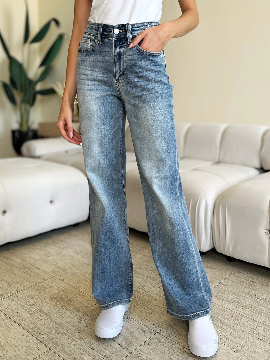 Judy Blue Full Size High Waist Straight Jeans - Clothes For Her Online Store