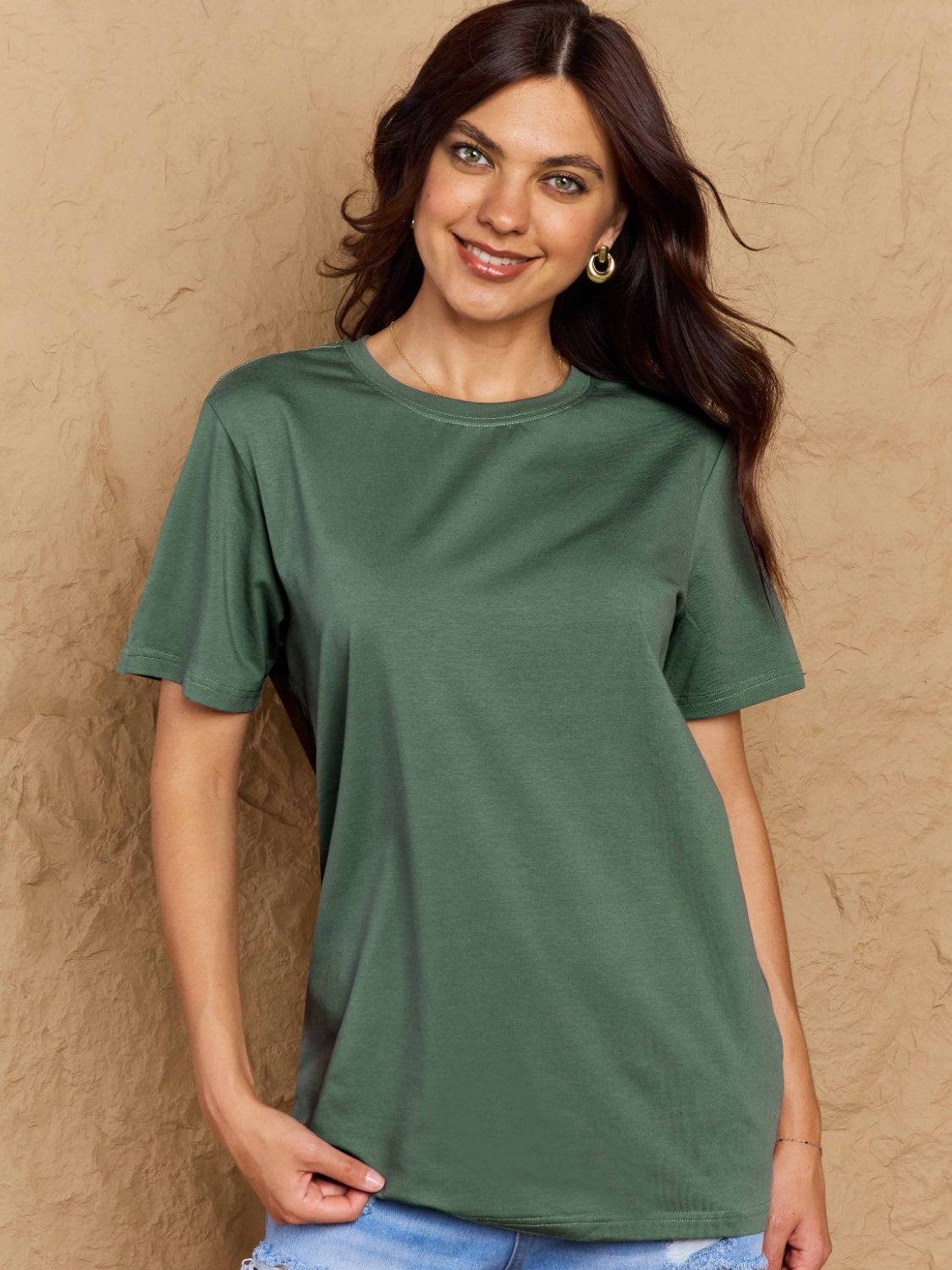 Full Size Round Neck Short Sleeve T-Shirt - Clothes For Her Online Store