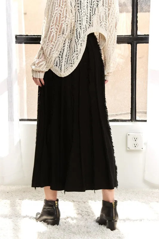 ADORA Solid Waist Tie Skirt