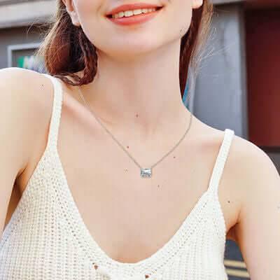 1 Carat Moissanite 925 Sterling Silver Pendant Necklace - Clothes For Her Online Store