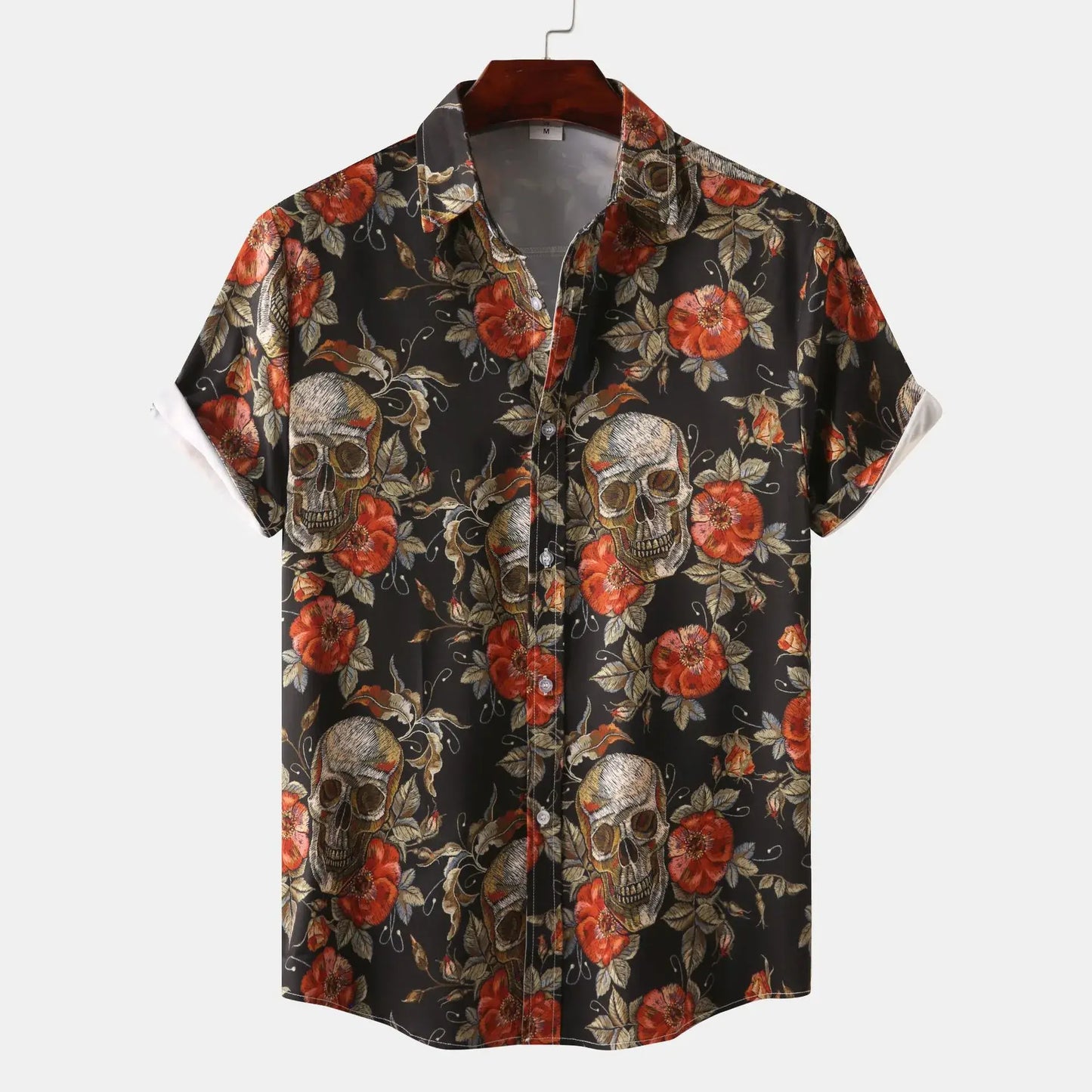Men's Full Size Printed Short Sleeve Casual Shirt Plus Size