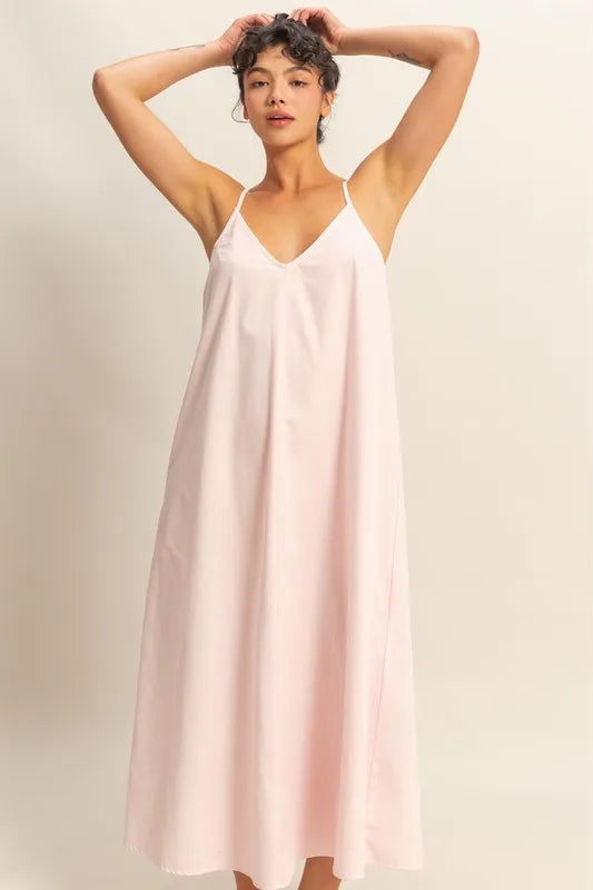 HYFVE Dyed V-Neck Loose Dress