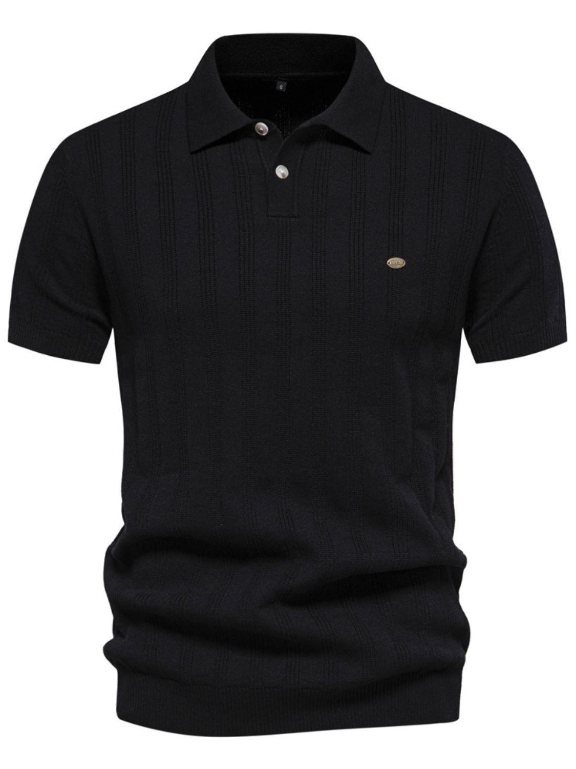 Men's Collared Neck Short Sleeve Knit Polo