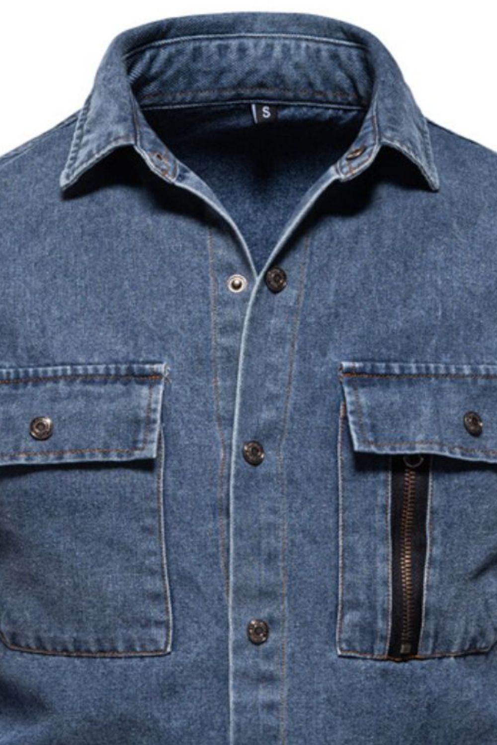 Men's Snap Down Long Sleeve Denim Shirt - Clothes For Her Online Store