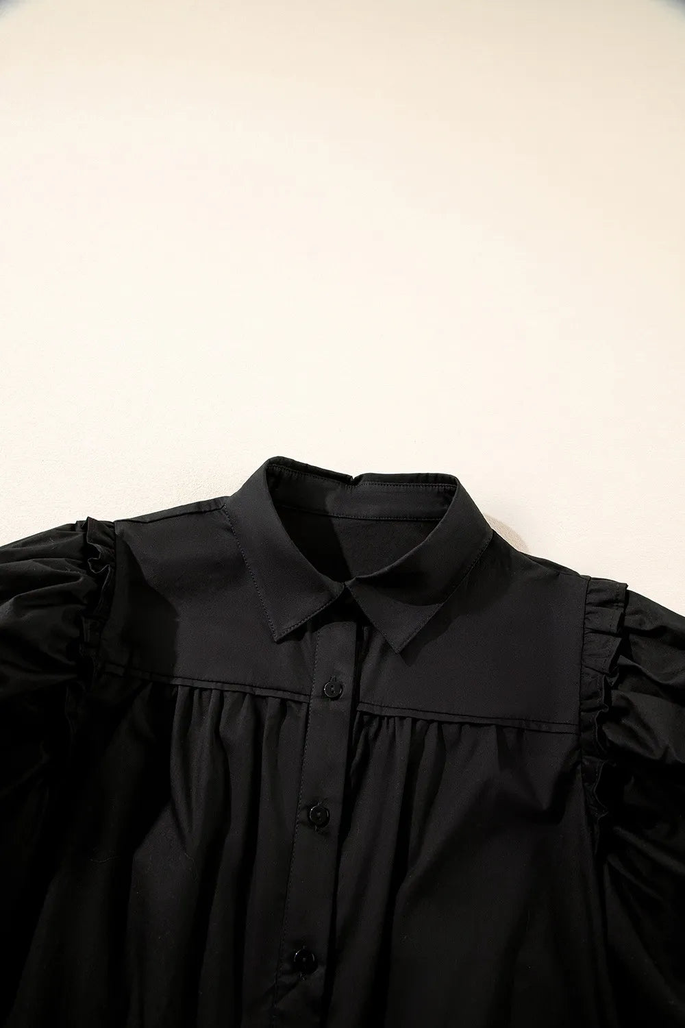 Puff Sleeve Button Down Shirt
