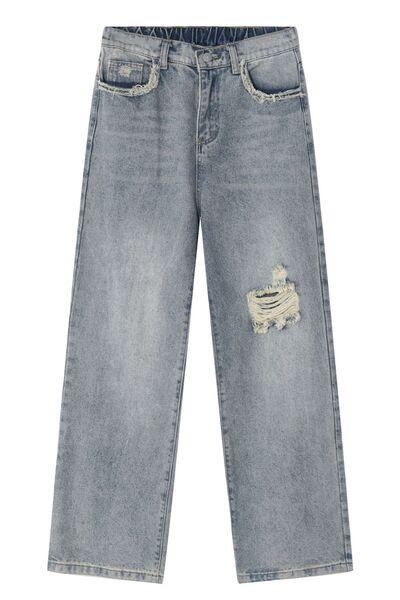 Distressed Mid Rise Men's Jeans