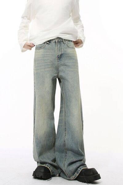 Wide Leg Jeans with Pockets - Clothes For Her Online Store
