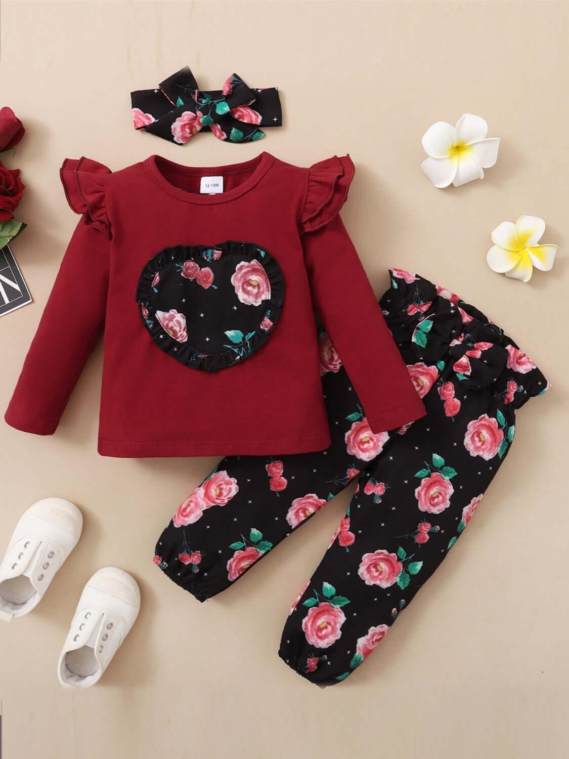 Children's Bow Headbands, Top and Pants Set