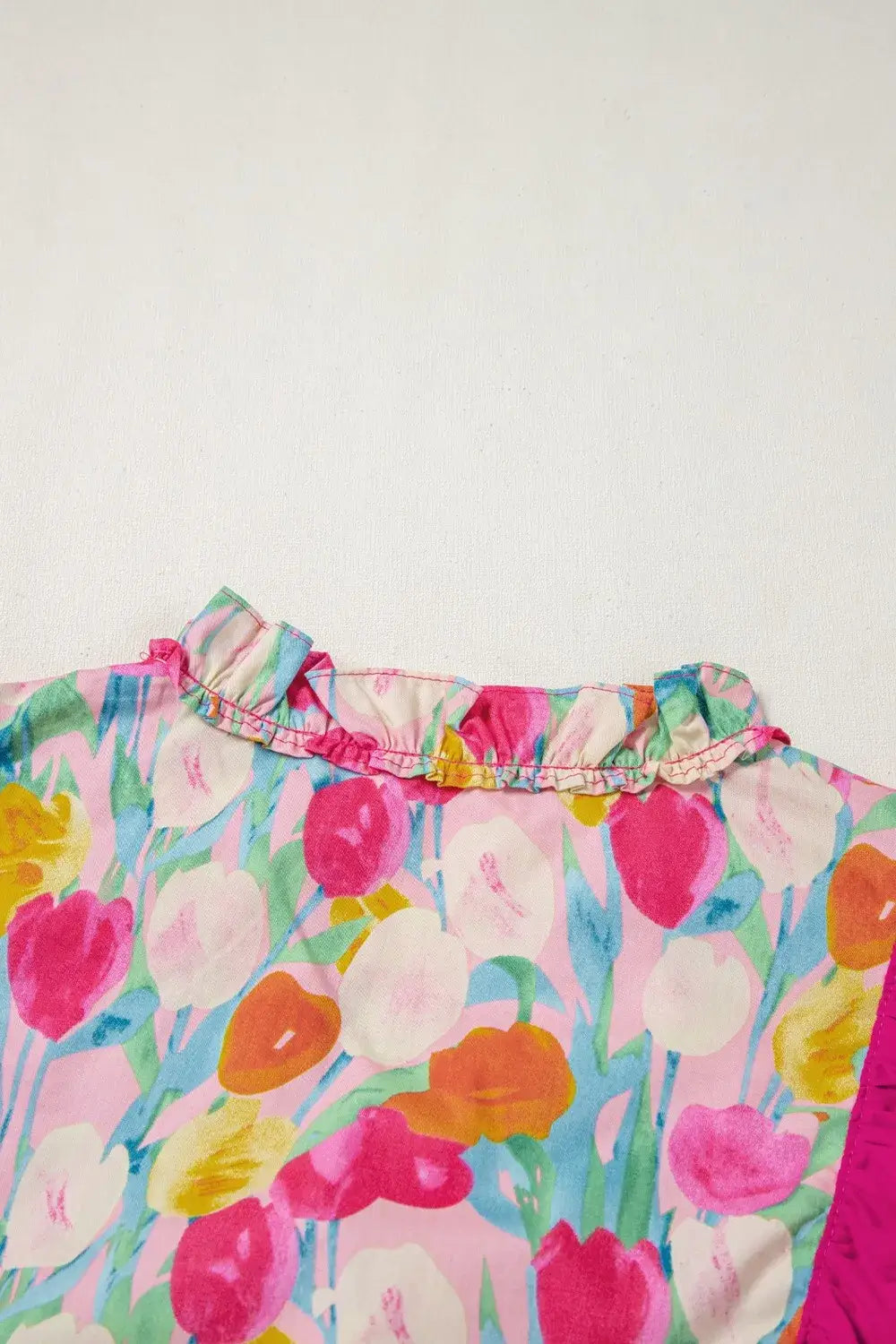 Floral Ruffle Layered Sleeve Blouse