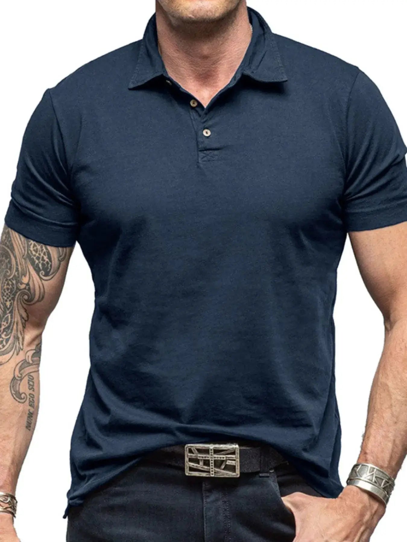Men's Collared Neck Short Sleeve Polo Shirt