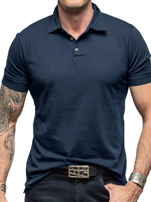Men's Collared Neck Short Sleeve Polo Shirt