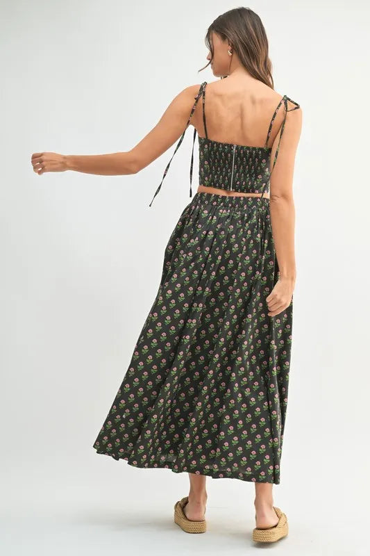 MABLE Floral Crop Top and Skirt Set - Clothes For Her Online Store