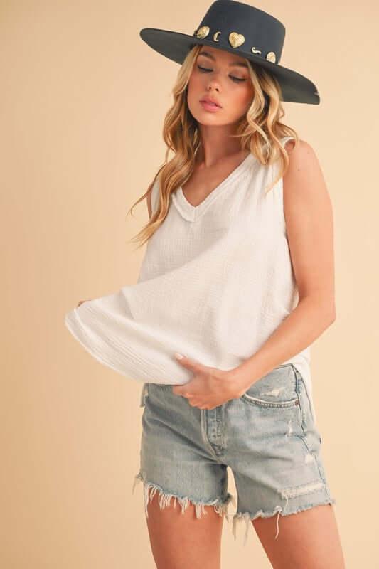 Aemi + Co V-Neck Wide Strap Tank