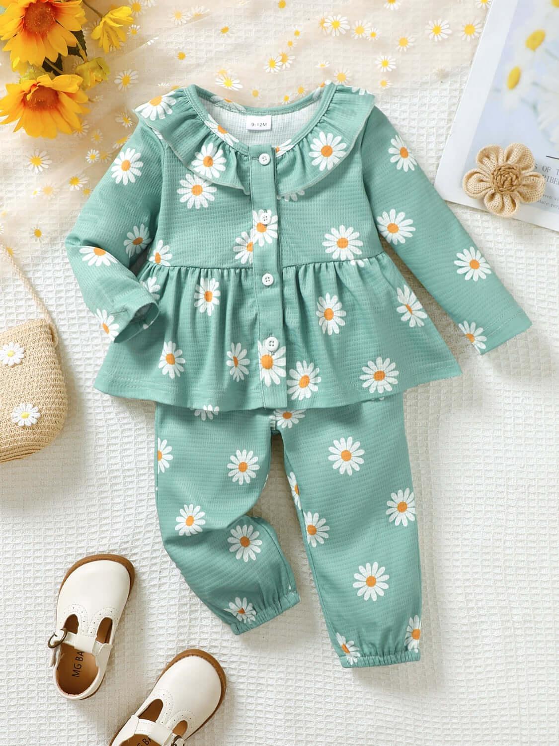 Children's Peplum Blouse and Pants Set