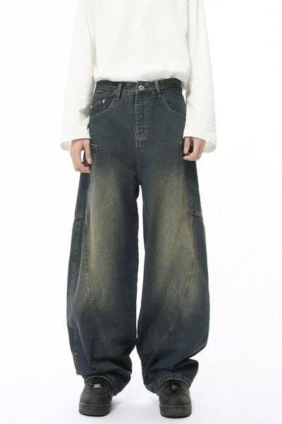 Mid Rise Waist Jeans with Pockets - Clothes For Her Online Store