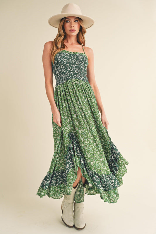 Aemi + Co Ditsy Floral Ruffled Hem Maxi Cami Dress - Clothes For Her Online Store