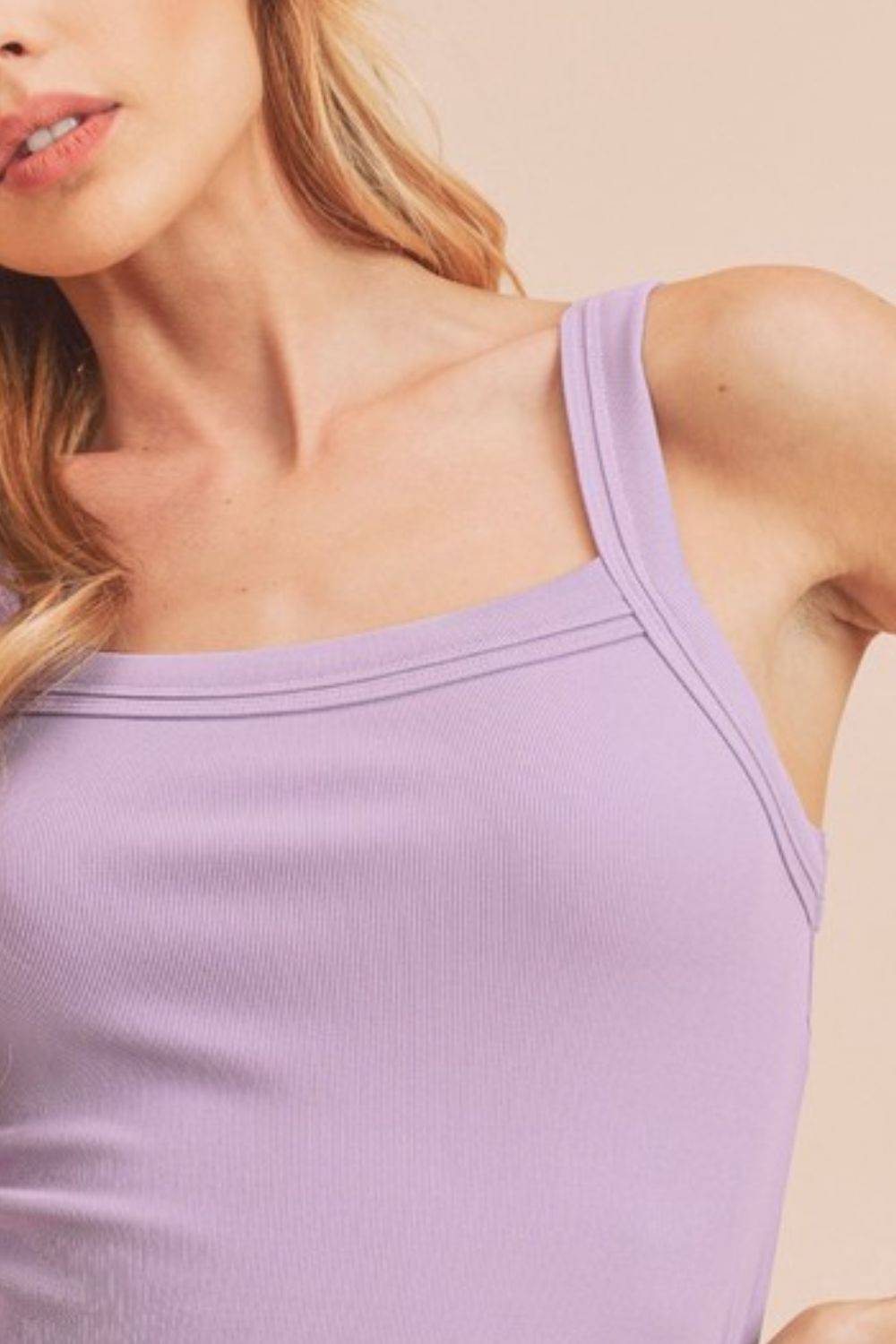 Aemi + Co Square Neck Wide Strap Tank - Clothes For Her Online Store