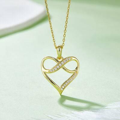 Moissanite 925 Sterling Silver Heart Necklace