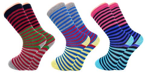 3 Pairs Colorful Fun Crazy Crew Dress Socks for Men and Women Cotton