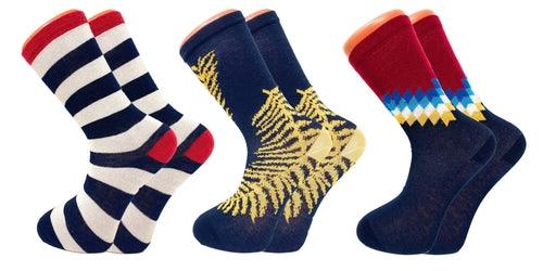 3 Pairs Colorful Fun Crazy Crew Dress Socks for Men and Women Cotton