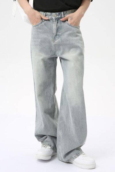 Wide Leg Jeans with Pockets - Clothes For Her Online Store