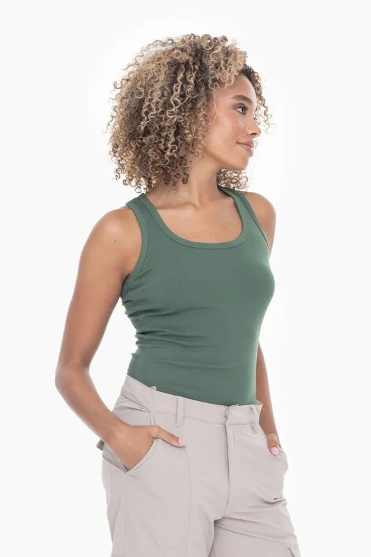 MONO B Slim Fit Scoop Neck Tank