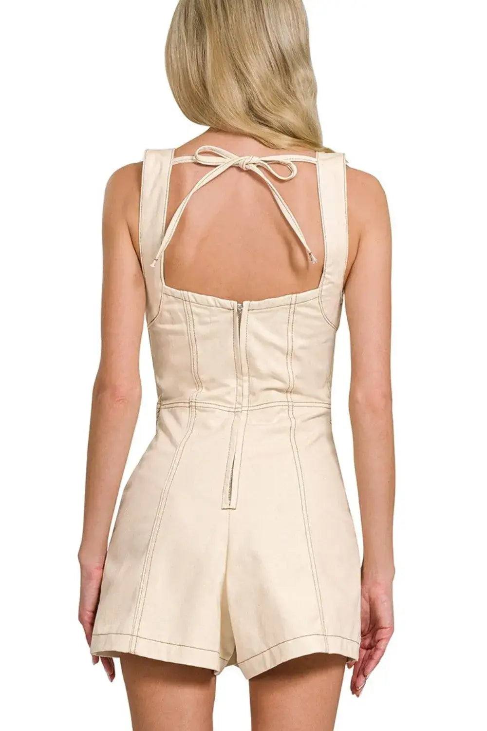 Zenana Tie Back Romper - Clothes For Her Online Store