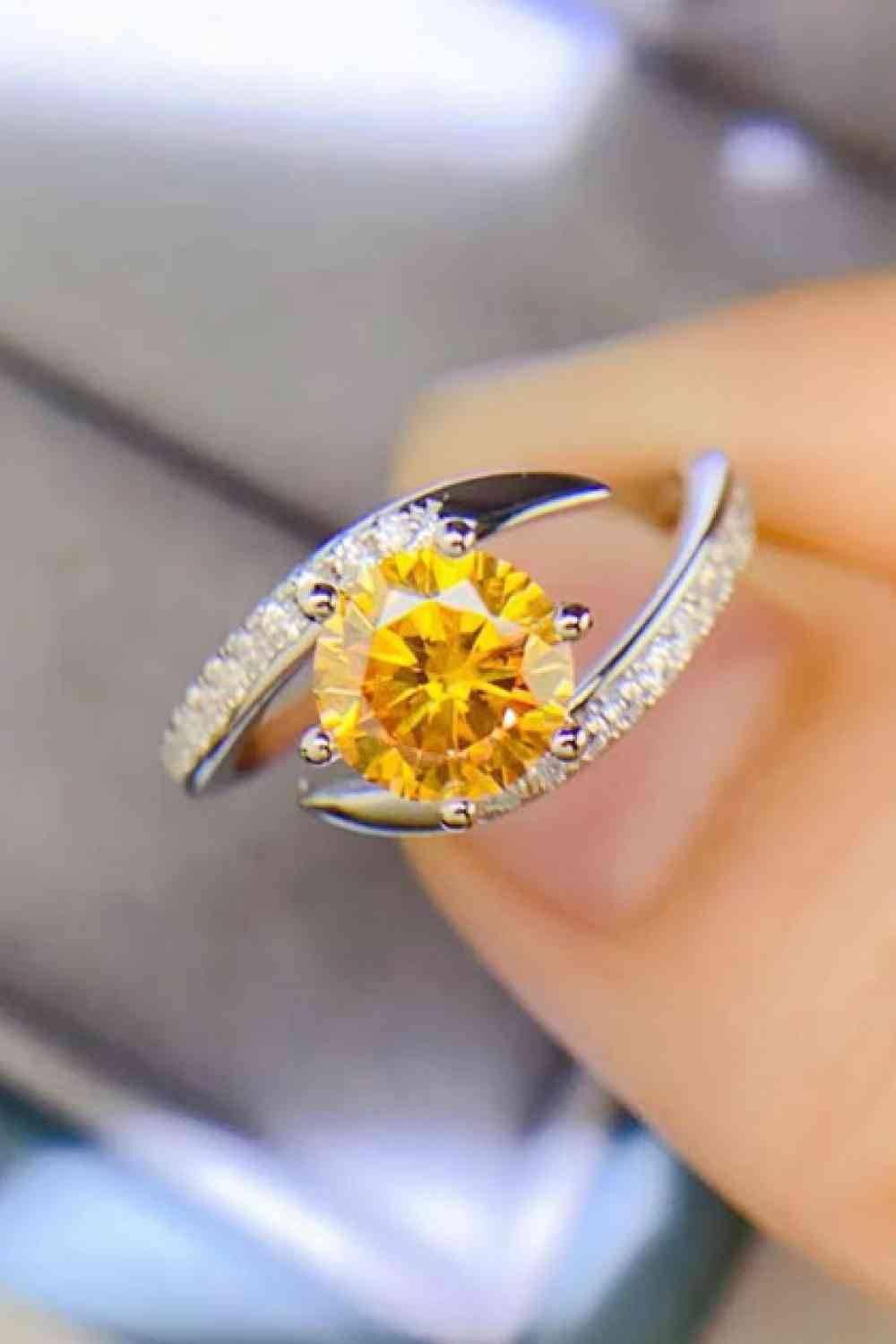 1 Carat Moissanite 925 Sterling Silver Ring - Clothes For Her Online Store