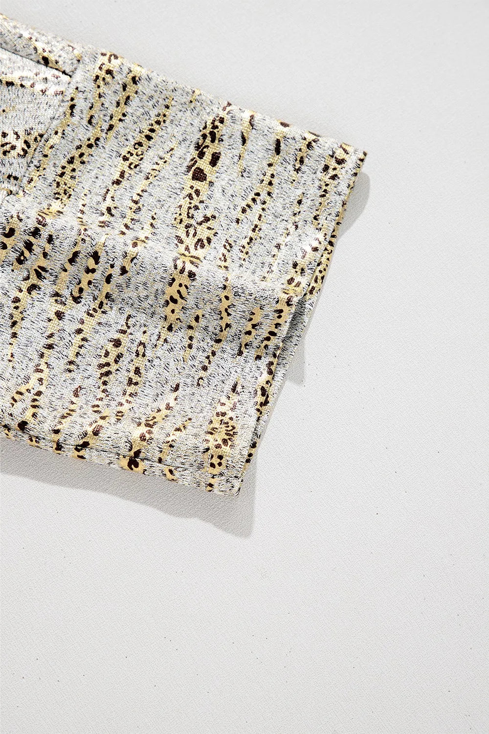 Leopard Print Half Sleeve V Neck Loose Fit T Shirt