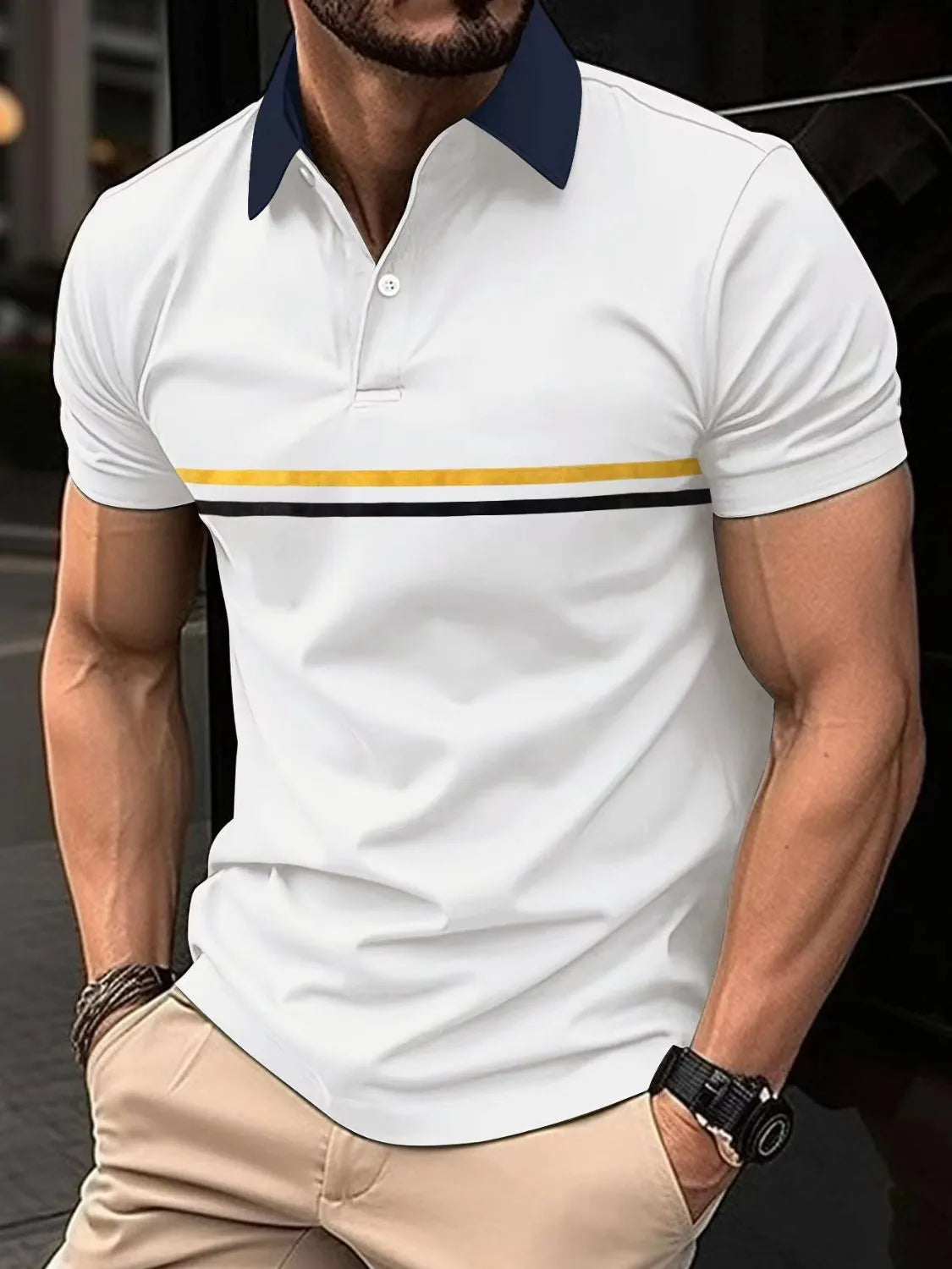 Men's Full Size Collared Neck Short Sleeve Polo Plus Size