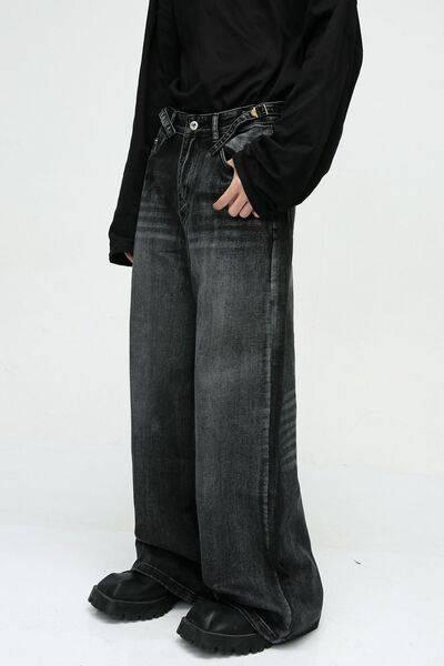 Wide Leg Jeans with Pockets - Clothes For Her Online Store