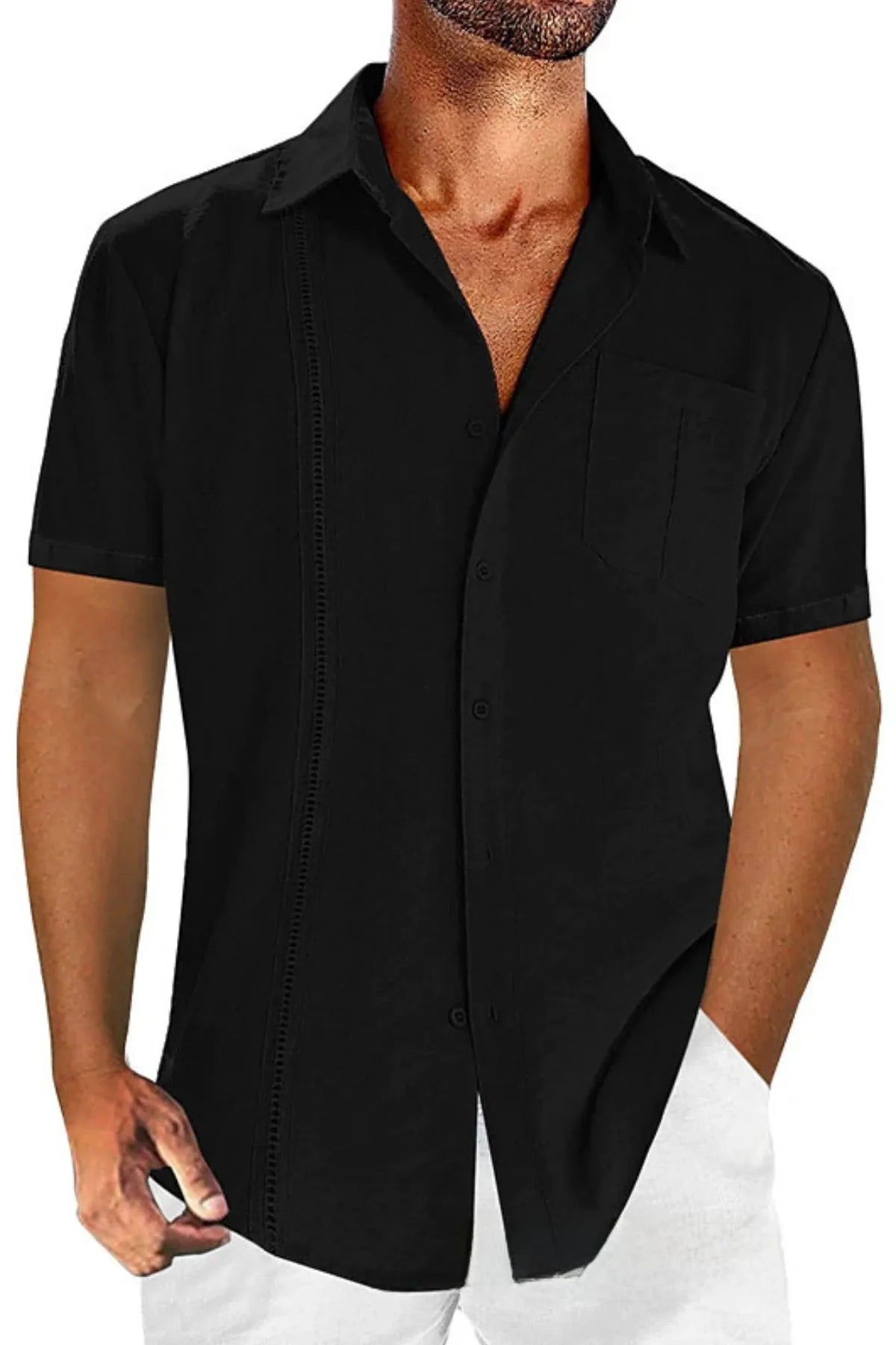 Men's Full Size Casual Short Sleeve Button Down Shirt Plus Size