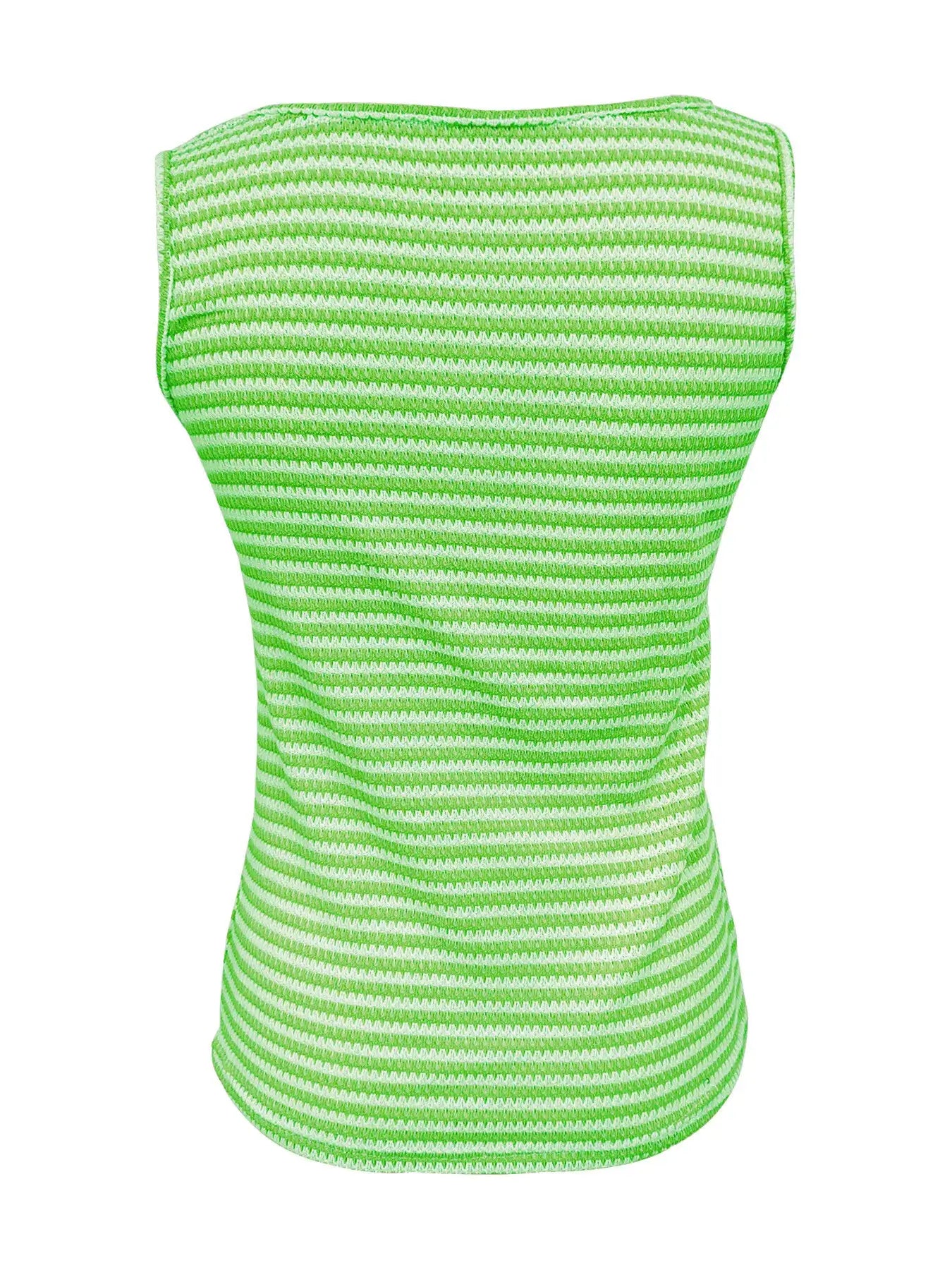 Striped Button Front Knit Tank Top