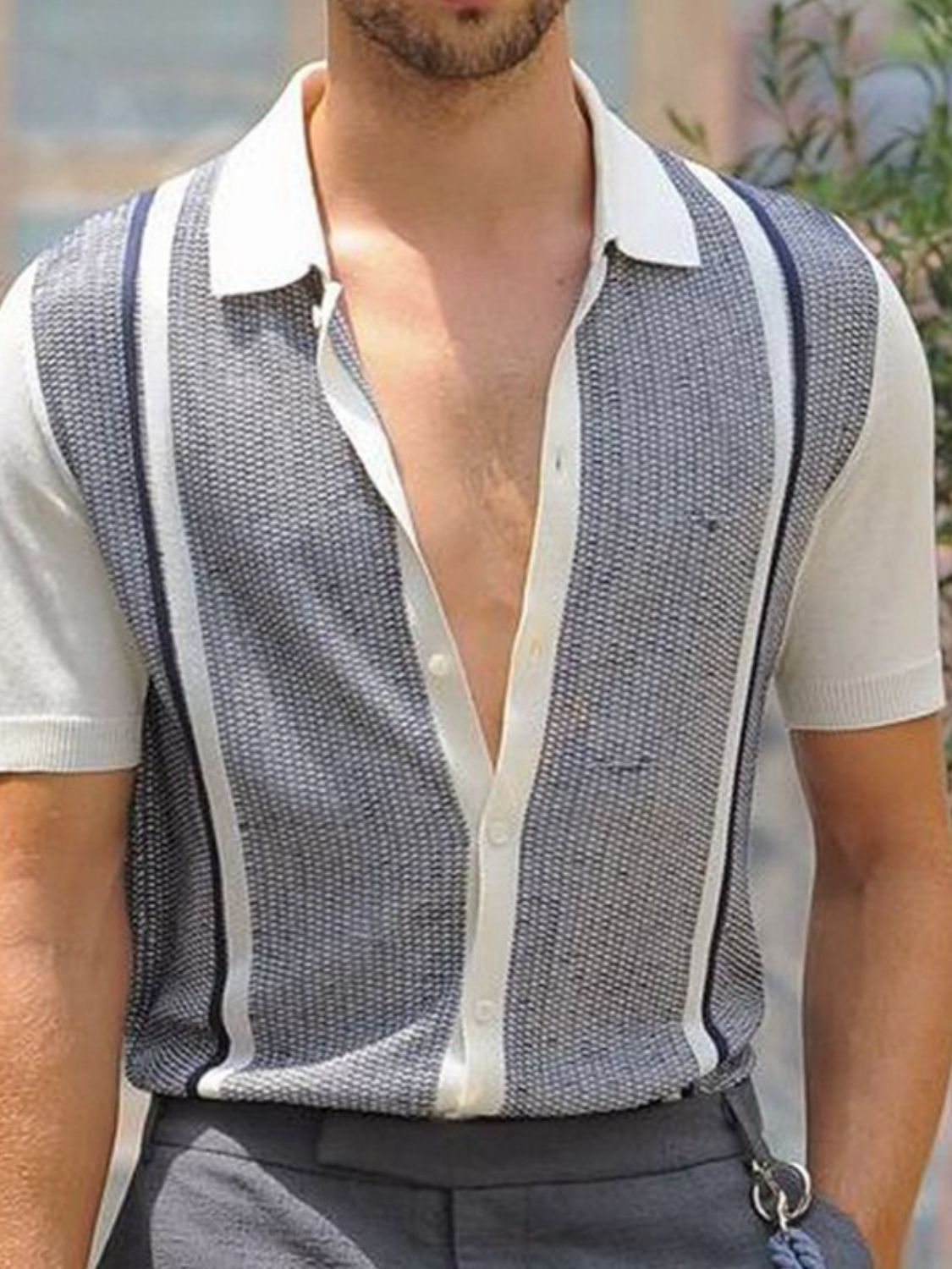 Men's Plus Size Button Up Short Sleeve Shirt