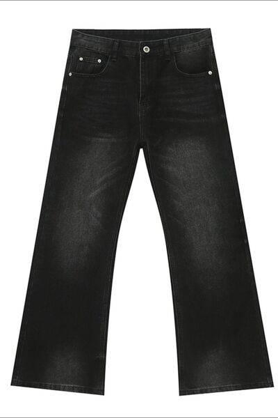 Washed High Rise Bootcut Jeans