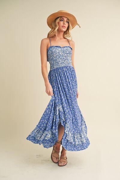 Aemi + Co Ditsy Floral Ruffled Hem Maxi Cami Dress