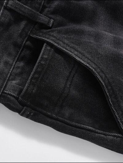 Men's Full Size Washed Straight Leg Jeans Plus Size - Clothes For Her Online Store