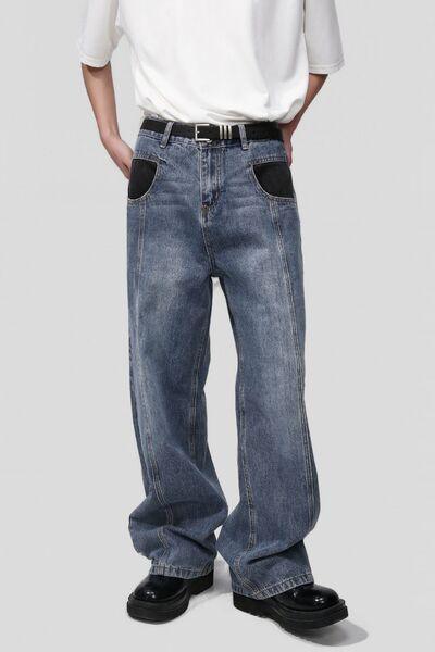 Mid Rise Waist Jeans with Pockets - Clothes For Her Online Store