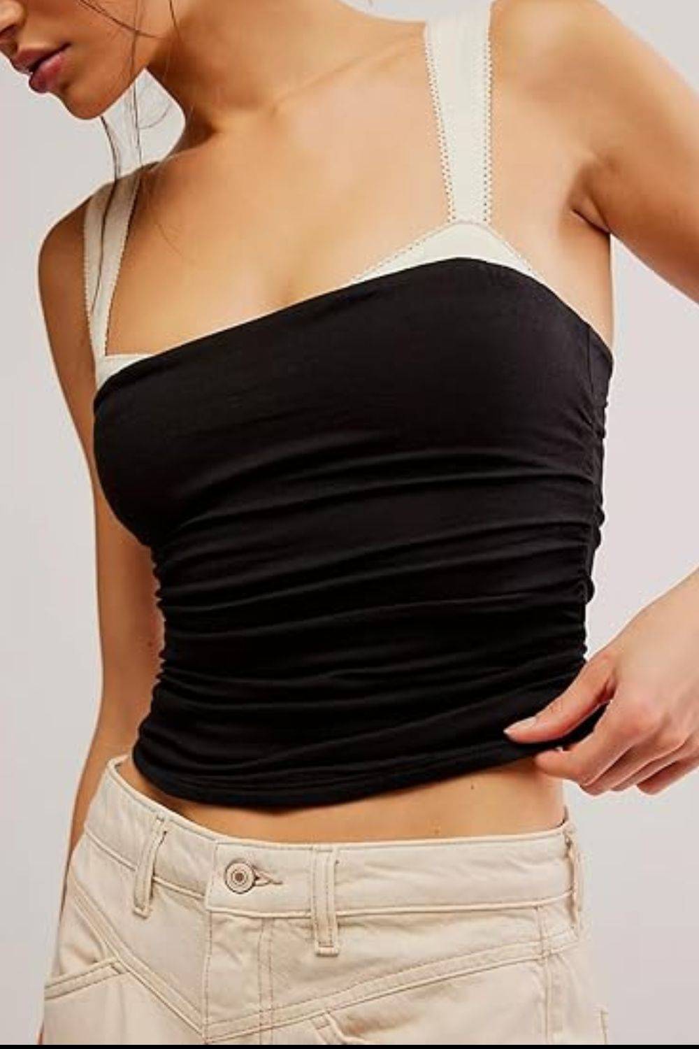Square Neck Wide Strap Cami - Clothes For Her Online Store