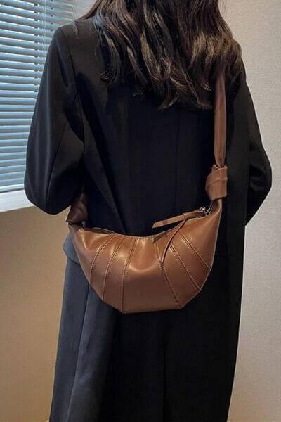 Zenana Vegan Leather Croissant Crossbody Bag - Clothes For Her Online Store