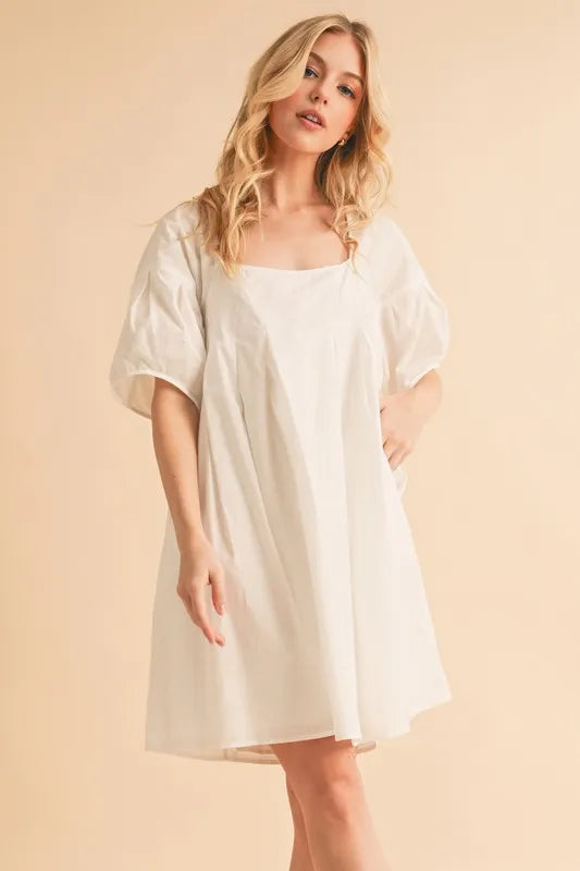 Aemi + Co Square Neck Babydoll Dress with Pockets