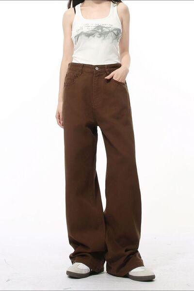 Pocketed Wide Leg Men's Jeans - Clothes For Her Online Store